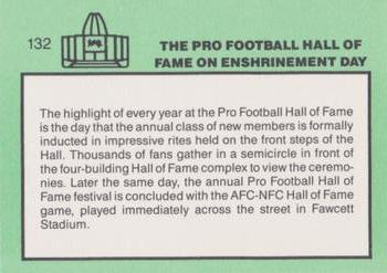 1985-88 Football Immortals #132 The Pro Football Hall of Fame on Enshrinement Day Back