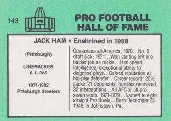 1985-88 Football Immortals #143 Jack Ham Back