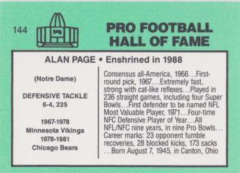 1985-88 Football Immortals #144 Alan Page Back