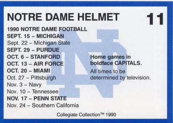1990 Collegiate Collection Notre Dame #11 Notre Dame Helmet Back