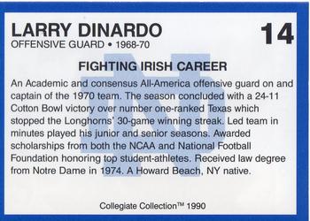 1990 Collegiate Collection Notre Dame #14 Larry Dinardo Back