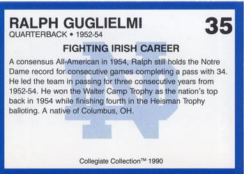 1990 Collegiate Collection Notre Dame #35 Ralph Guglielmi Back