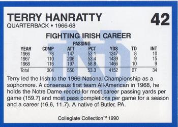 1990 Collegiate Collection Notre Dame #42 Terry Hanratty Back
