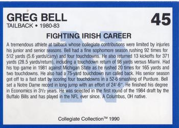 1990 Collegiate Collection Notre Dame #45 Greg Bell Back