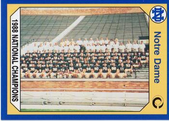 1990 Collegiate Collection Notre Dame #48 1988 National Champions Front