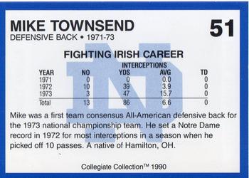 1990 Collegiate Collection Notre Dame #51 Mike Townsend Back