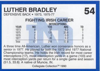 1990 Collegiate Collection Notre Dame #54 Luther Bradley Back