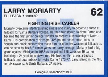 1990 Collegiate Collection Notre Dame #62 Larry Moriarty Back