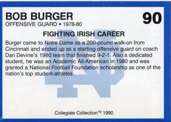 1990 Collegiate Collection Notre Dame #90 Bob Burger Back