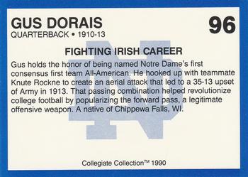 1990 Collegiate Collection Notre Dame #96 Gus Dorais Back