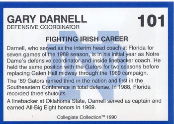 1990 Collegiate Collection Notre Dame #101 Gary Darnell Back