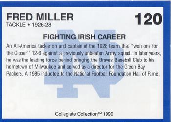 1990 Collegiate Collection Notre Dame #120 Fred Miller Back