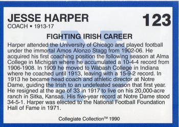 1990 Collegiate Collection Notre Dame #123 Jesse Harper Back