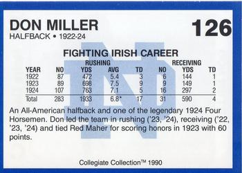 1990 Collegiate Collection Notre Dame #126 Don Miller Back