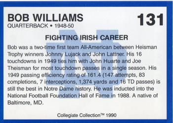 1990 Collegiate Collection Notre Dame #131 Bob Williams Back