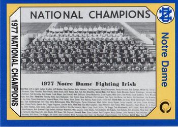 1990 Collegiate Collection Notre Dame #142 1977 National Champions Front