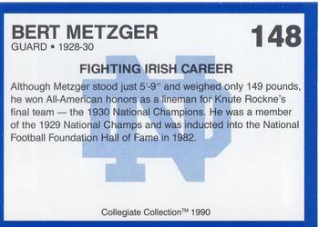 1990 Collegiate Collection Notre Dame #148 Bert Metzger Back