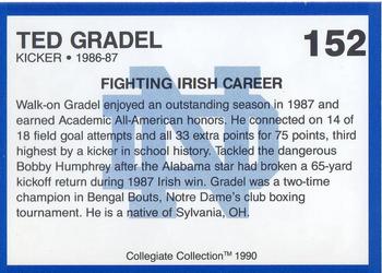 1990 Collegiate Collection Notre Dame #152 Ted Gradel Back