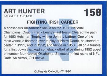 1990 Collegiate Collection Notre Dame #158 Art Hunter Back