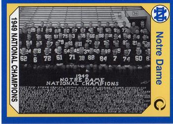 1990 Collegiate Collection Notre Dame #162 1949 National Champions Front