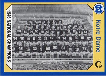 1990 Collegiate Collection Notre Dame #165 1946 National Champions Front