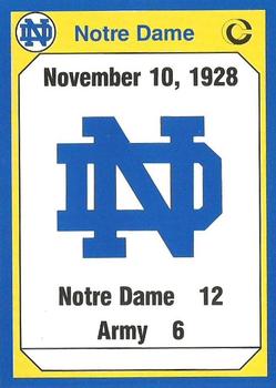 1990 Collegiate Collection Notre Dame #176 1928 Army Front