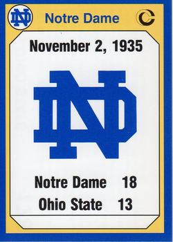 1990 Collegiate Collection Notre Dame #178 1935 Ohio State Front