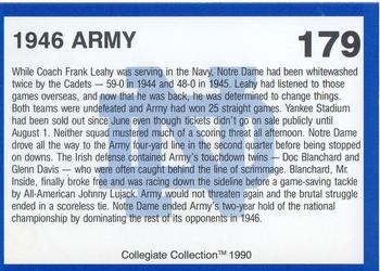 1990 Collegiate Collection Notre Dame #179 1946 Army Back