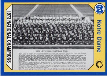 1990 Collegiate Collection Notre Dame #182 1973 National Champions Front