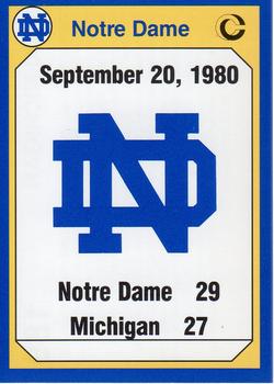 1990 Collegiate Collection Notre Dame #189 1980 Michigan Front