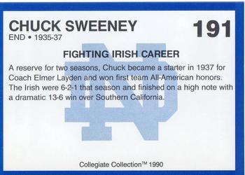 1990 Collegiate Collection Notre Dame #191 Chuck Sweeney Back