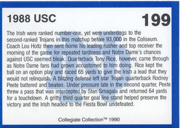1990 Collegiate Collection Notre Dame #199 1988 USC Back