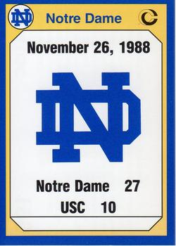 1990 Collegiate Collection Notre Dame #199 1988 USC Front