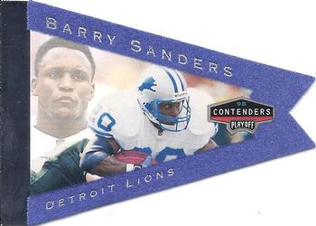 1998 Playoff Contenders - Pennants Blue Felt #35 Barry Sanders Front