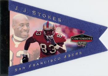 1998 Playoff Contenders - Pennants Blue Felt #84 J.J. Stokes Front