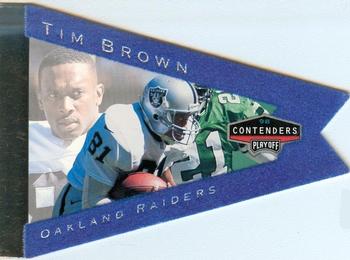 1998 Playoff Contenders - Pennants Blue Felt #67 Tim Brown Front