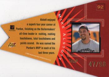 1998 Playoff Contenders - Pennants Gold Foil #92 Mike Alstott Back