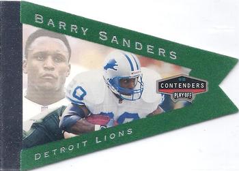 1998 Playoff Contenders - Pennants Green Felt #35 Barry Sanders Front