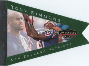 1998 Playoff Contenders - Pennants Green Felt #60 Tony Simmons Front