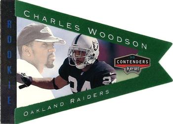 1998 Playoff Contenders - Pennants Green Felt #71 Charles Woodson Front