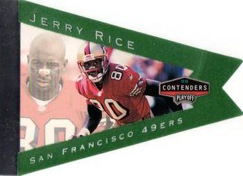 1998 Playoff Contenders - Pennants Green Felt #83 Jerry Rice Front