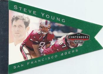 1998 Playoff Contenders - Pennants Green Felt #85 Steve Young Front