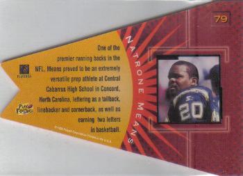 1998 Playoff Contenders - Pennants Orange Felt #79 Natrone Means Back