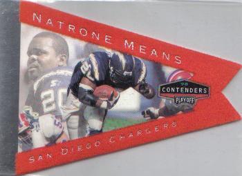 1998 Playoff Contenders - Pennants Orange Felt #79 Natrone Means Front