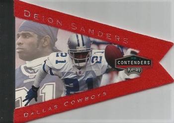 1998 Playoff Contenders - Pennants Red Felt #22 Deion Sanders Front