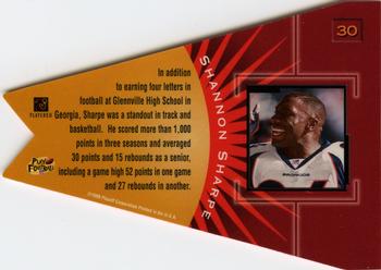 1998 Playoff Contenders - Pennants Red Felt #30 Shannon Sharpe Back