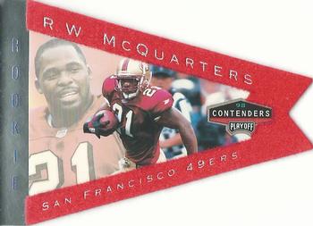 1998 Playoff Contenders - Pennants Red Felt #82 R.W. McQuarters Front