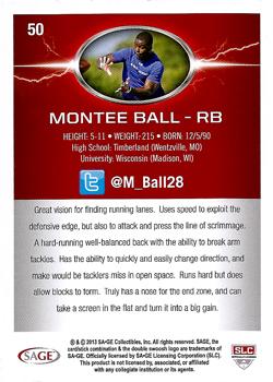 2013 SAGE HIT #50 Montee Ball Back