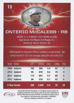 2013 SAGE HIT #13 Onterio McCalebb Back