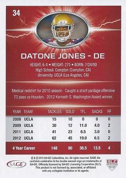 2013 SAGE HIT #34 Datone Jones Back